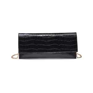 Adelle Black Vegan Leather Clutch