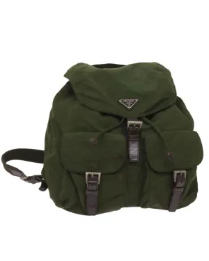 Authentic Khaki Nylon Backpack by Prada