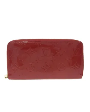 Authentic Louis Vuitton Red Monogram Vernis Zippy Long Wallet