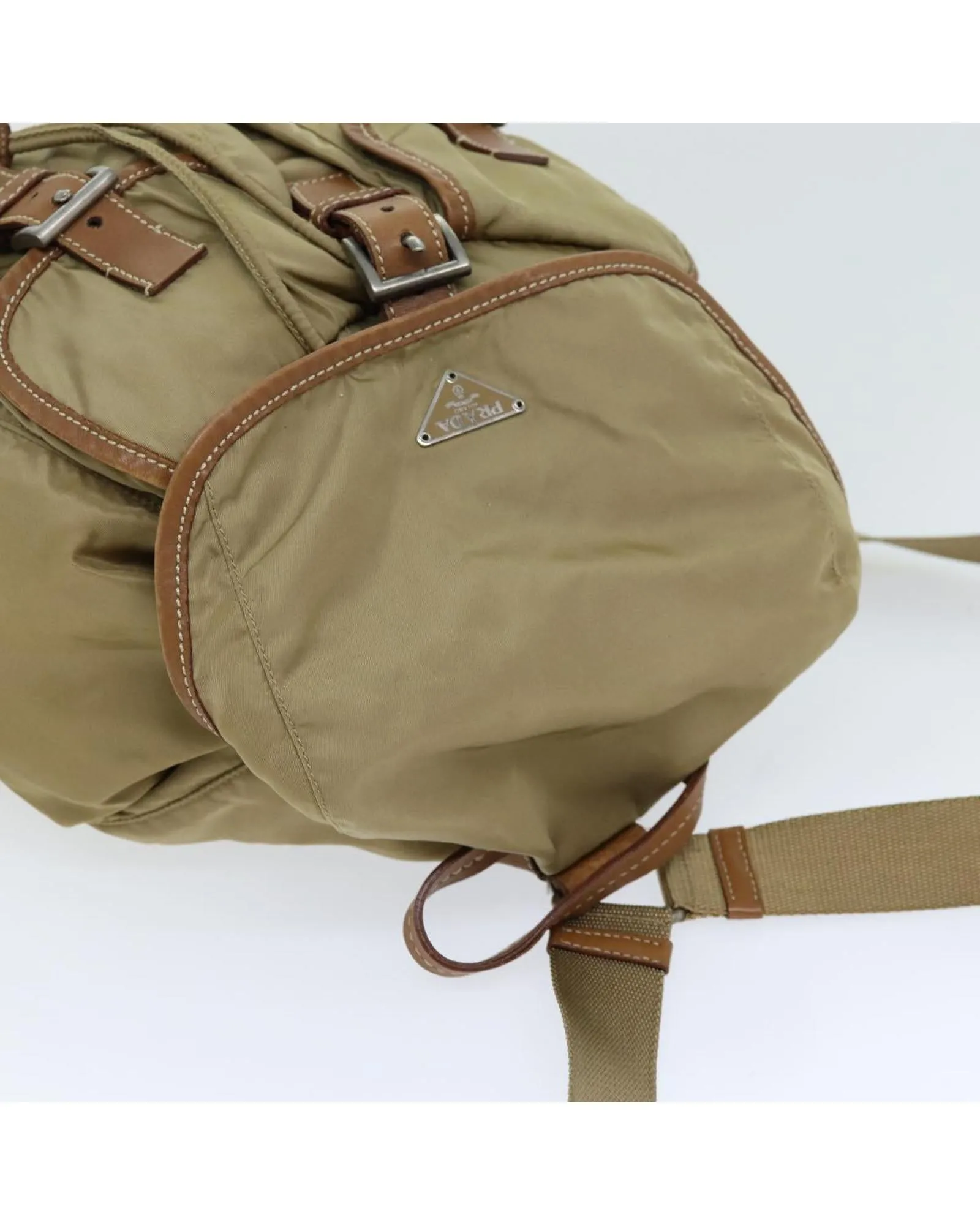 Beige Nylon Backpack with Shoulder Strap - Authentic Prada - Made in Italy