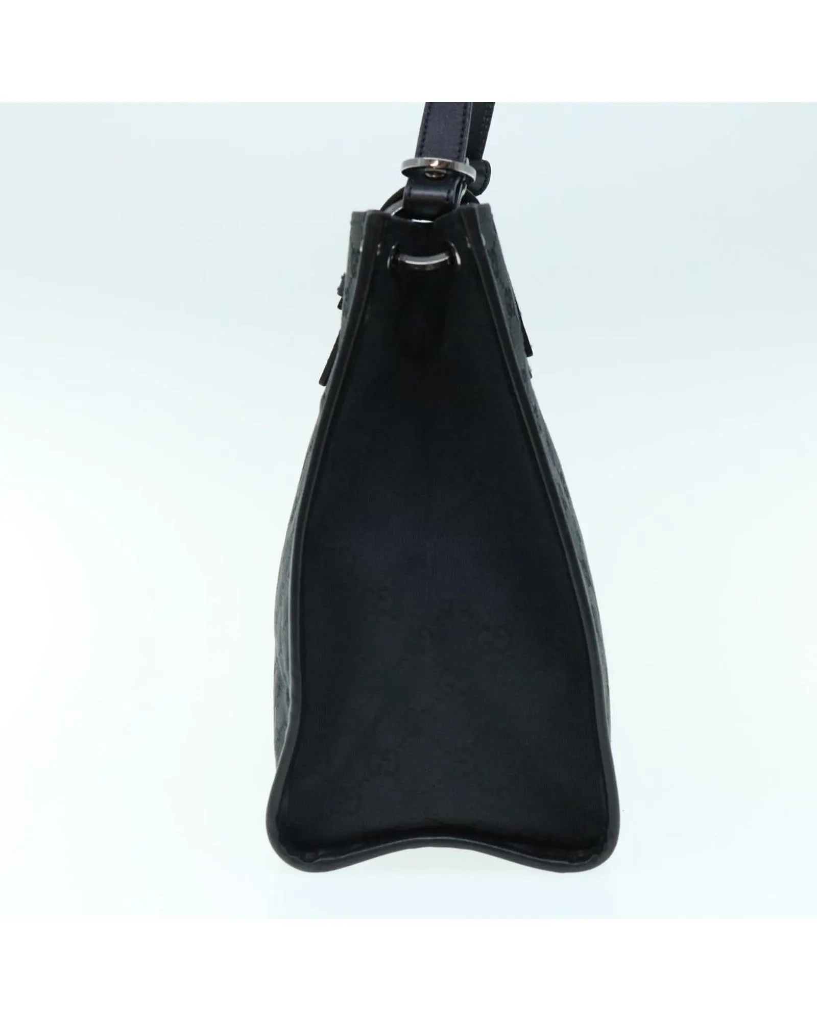 Black GG Canvas Shoulder Bag with Shoulder Strap