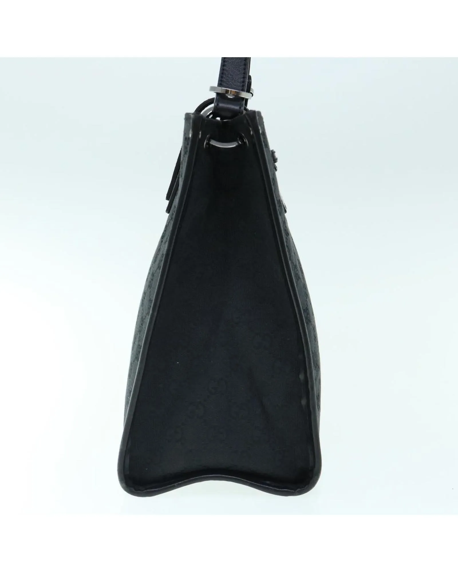 Black GG Canvas Shoulder Bag with Shoulder Strap