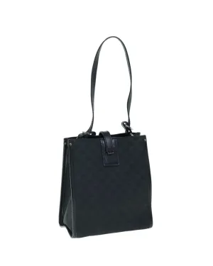 Black GG Canvas Shoulder Bag with Shoulder Strap