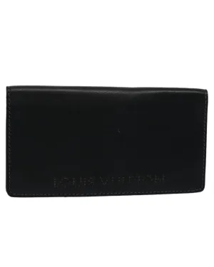 Black Leather Long Wallet with Multiple Compartments - French-Made LV Accessory