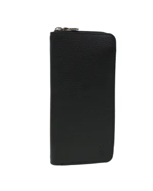 Black Leather Long Wallet with RFID - SA Rank