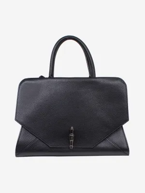 Black leather shoulder bag