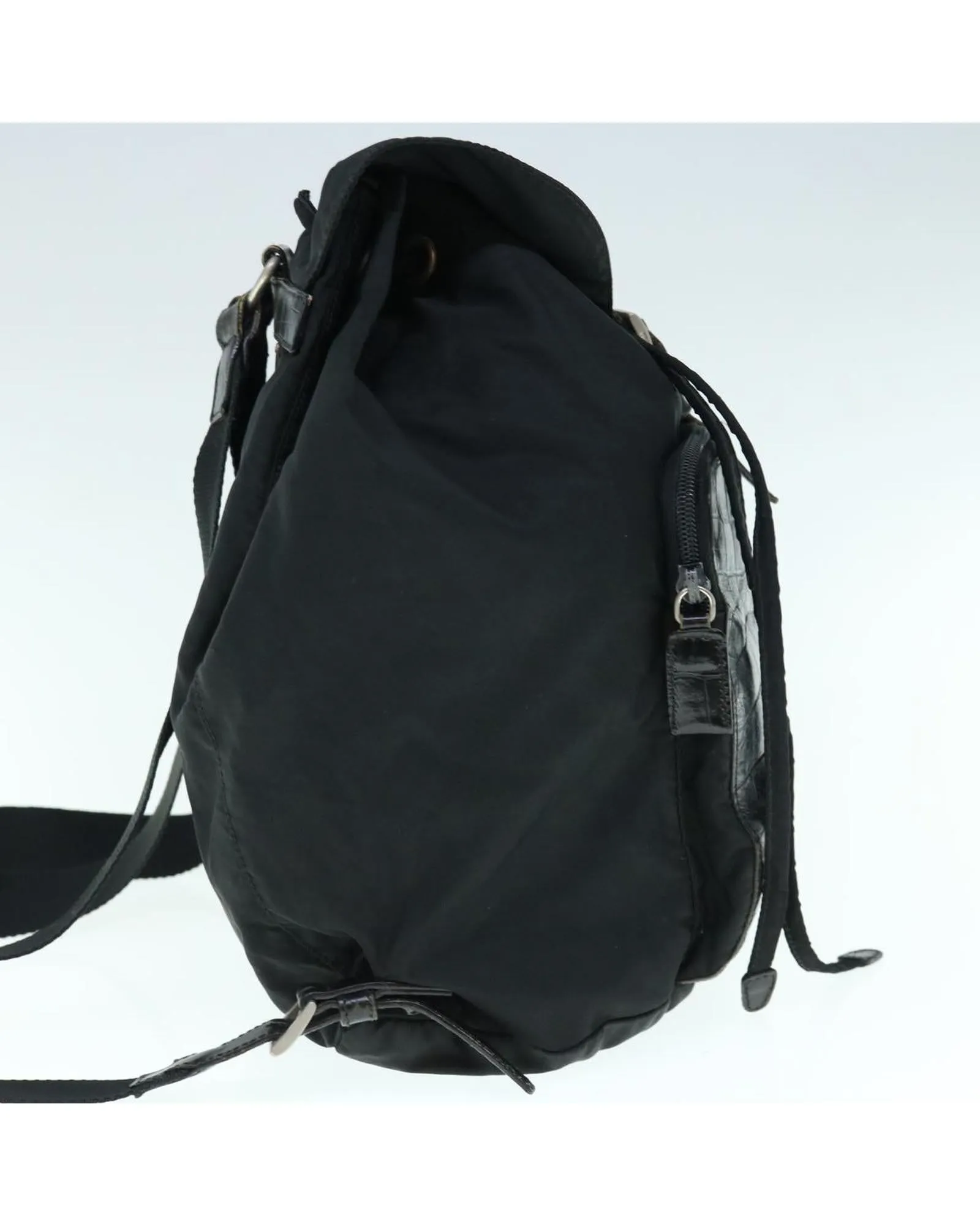 Black Nylon Backpack with Guarantee Card - Italian Made