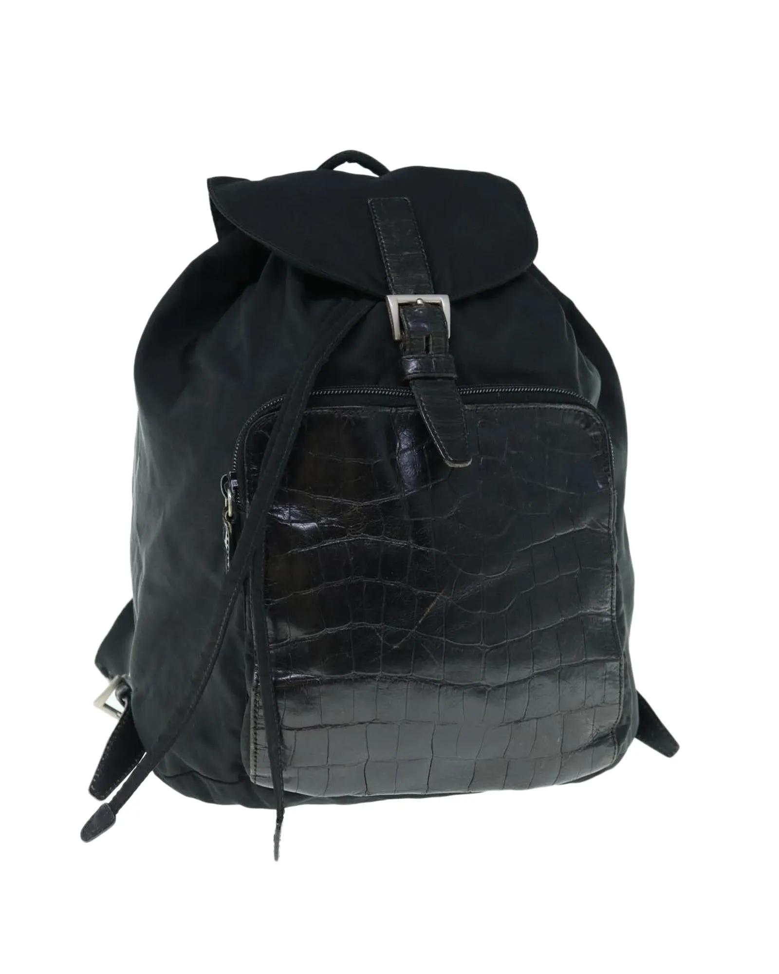 Black Nylon Backpack with Guarantee Card - Italian Made