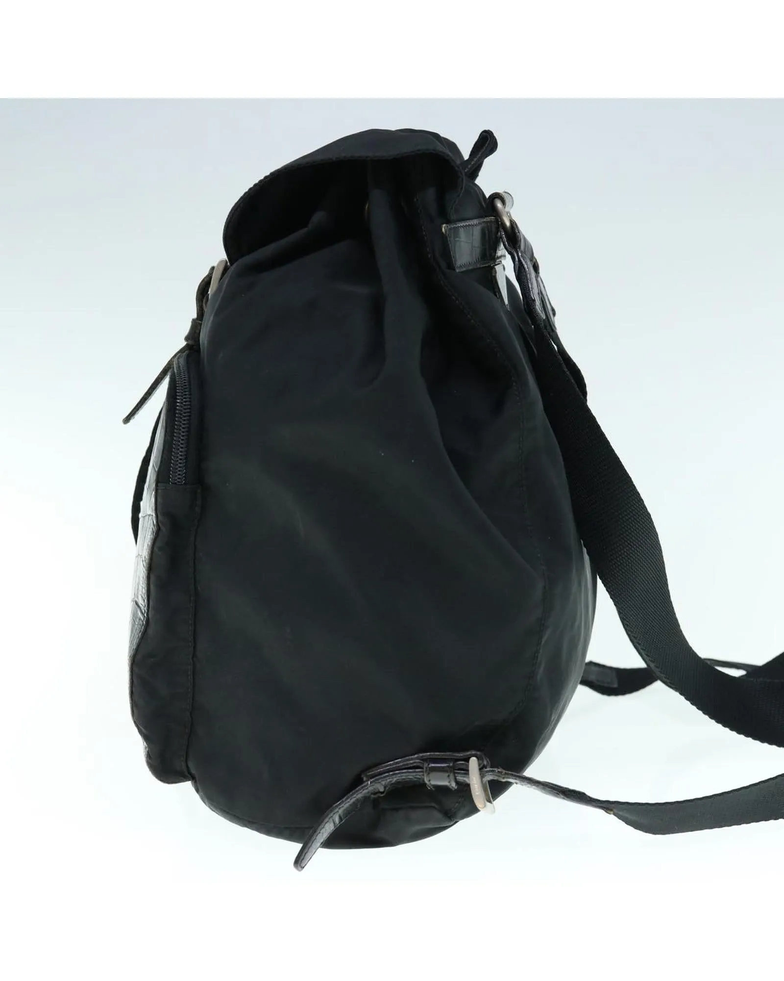 Black Nylon Backpack with Guarantee Card - Italian Made