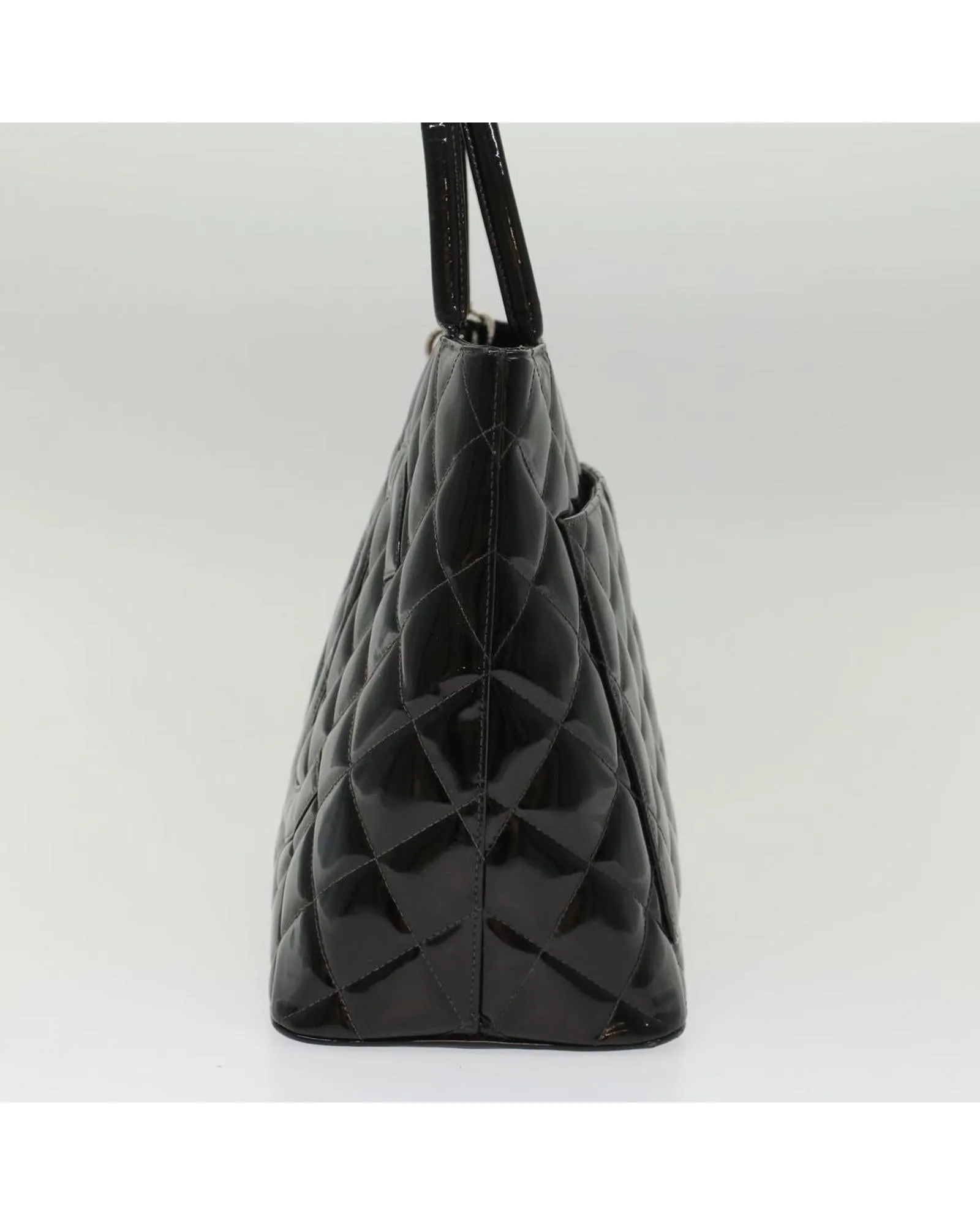 Black Patent Leather Tote Bag