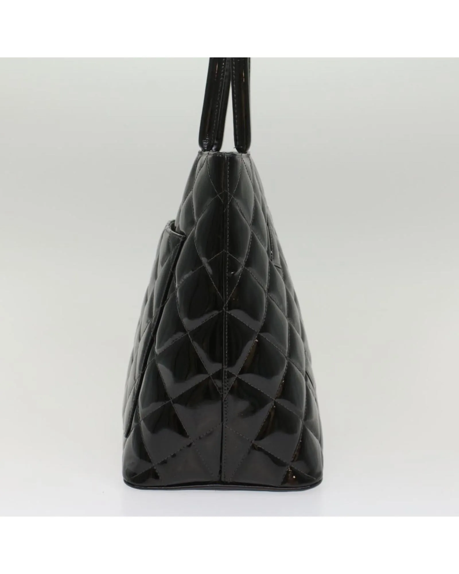 Black Patent Leather Tote Bag