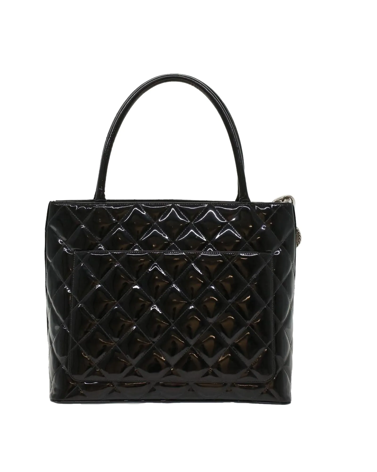 Black Patent Leather Tote Bag