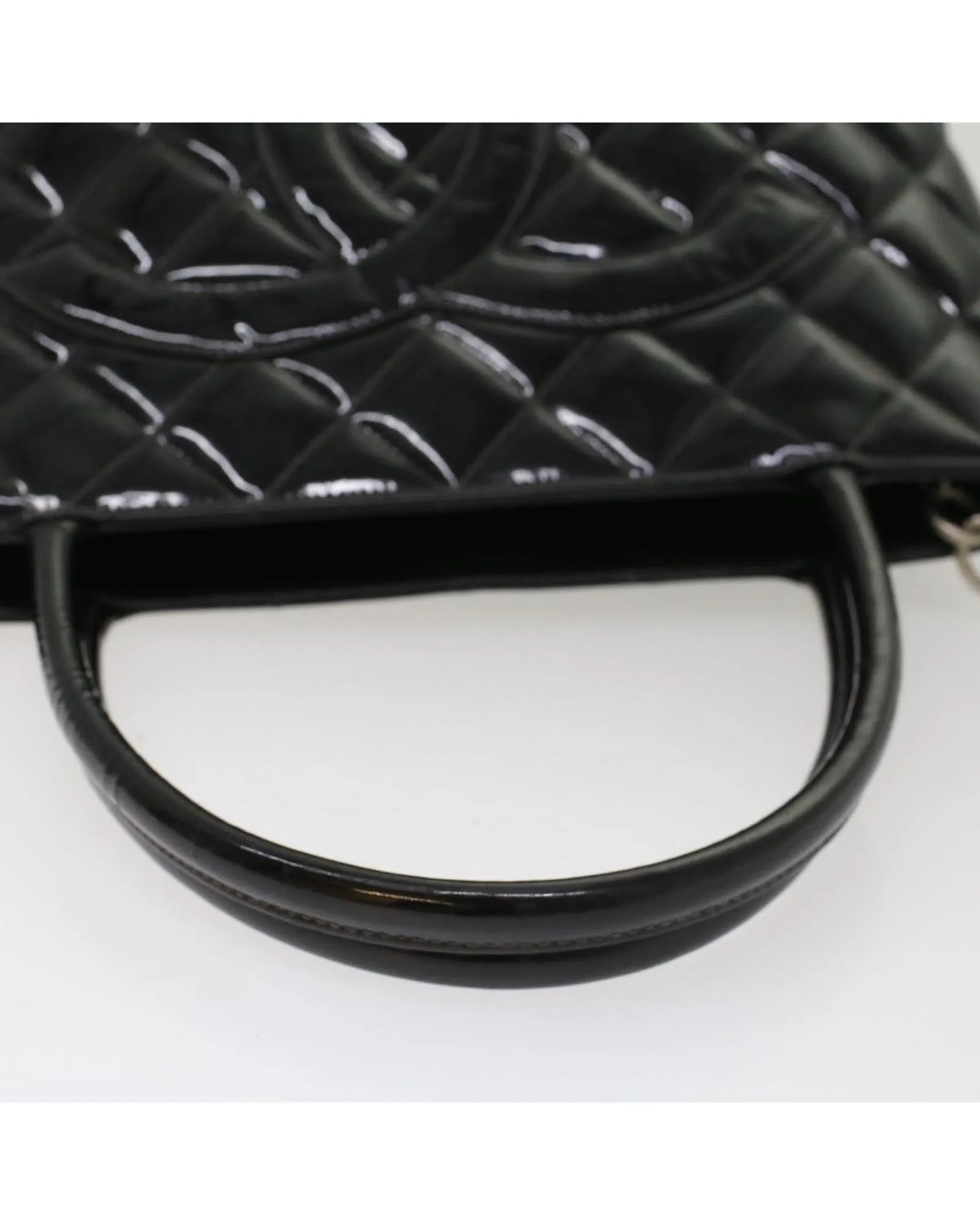 Black Patent Leather Tote Bag