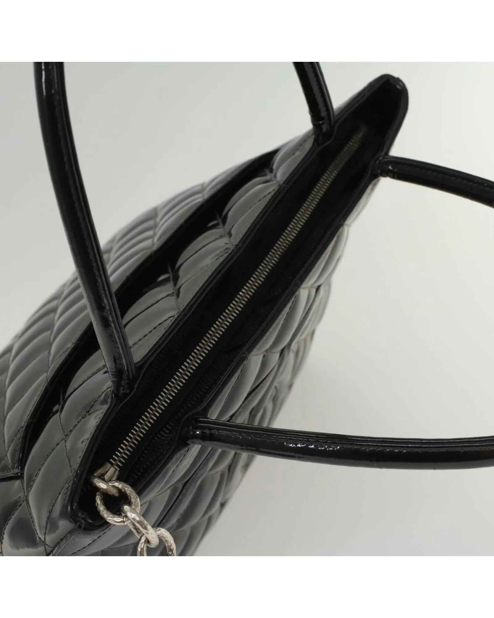 Black Patent Leather Tote Bag