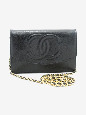 Black vintage 1996 caviar-leather Wallet On Chain bag