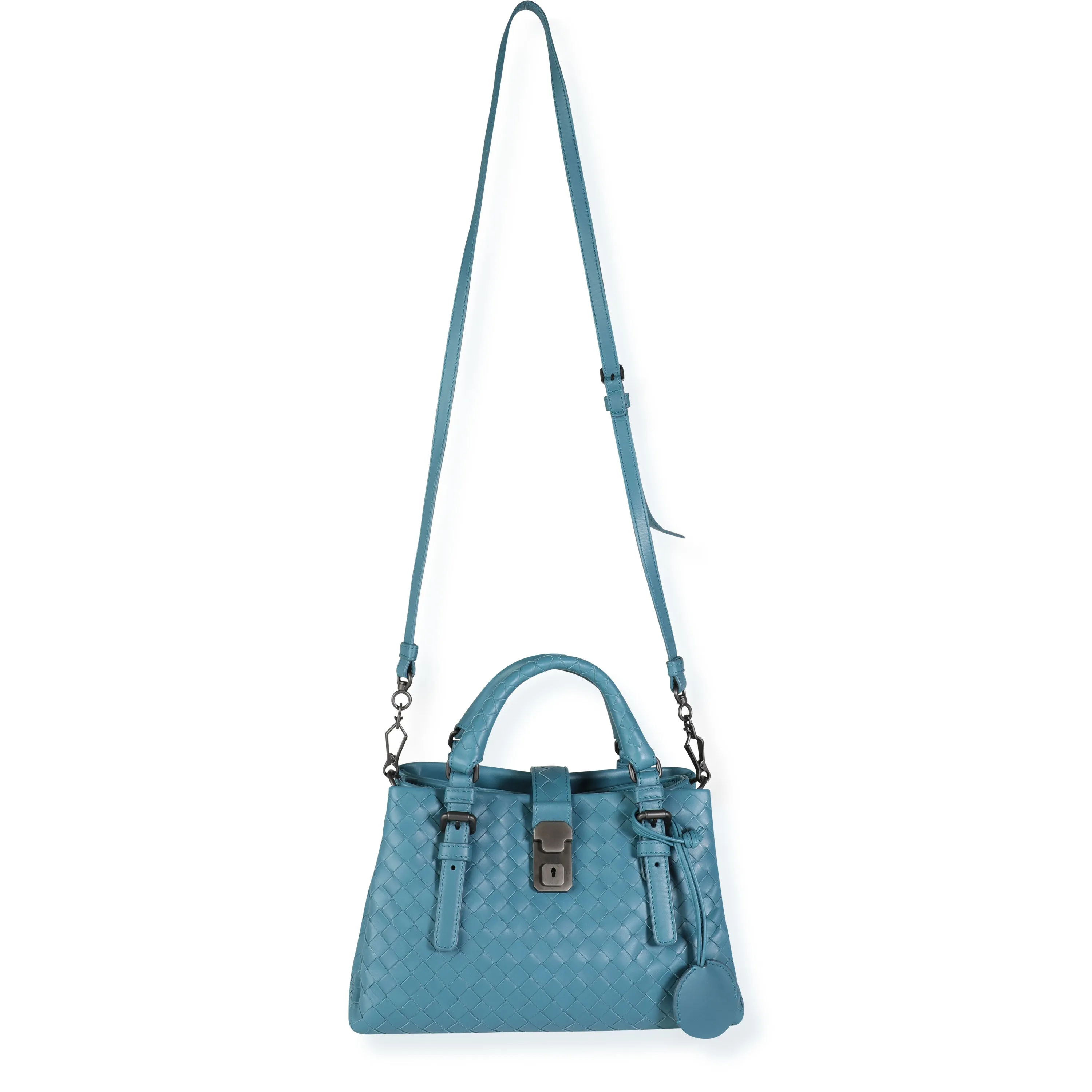 Bottega Veneta Turquoise Intrecciato Small Roma Tote