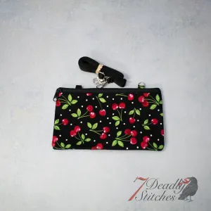 Cherries on Black Simple Crossbody