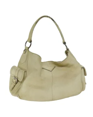 Cream Leather Shoulder Bag - Prada Authenticated