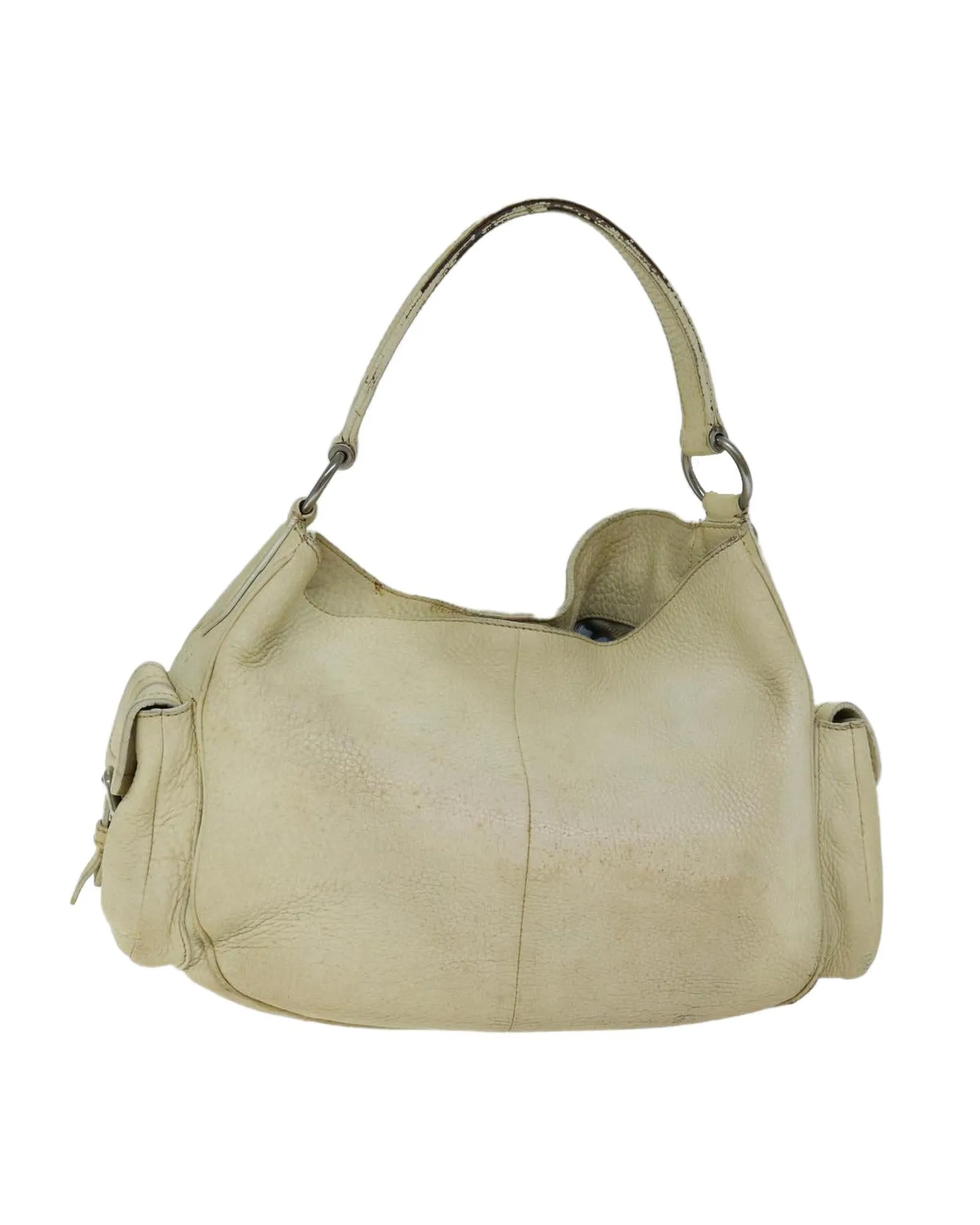 Cream Leather Shoulder Bag - Prada Authenticated