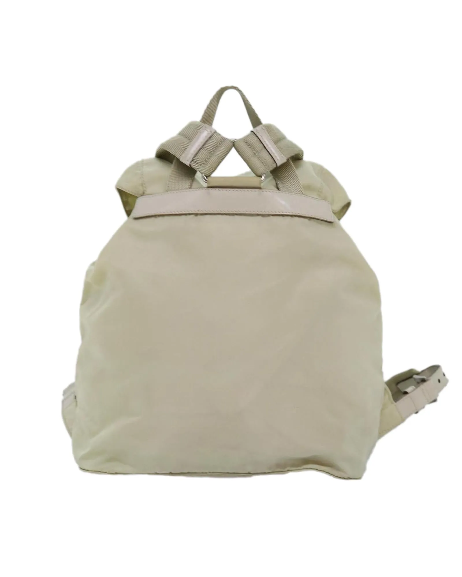 Cream Nylon Backpack with Accessory - Rank C