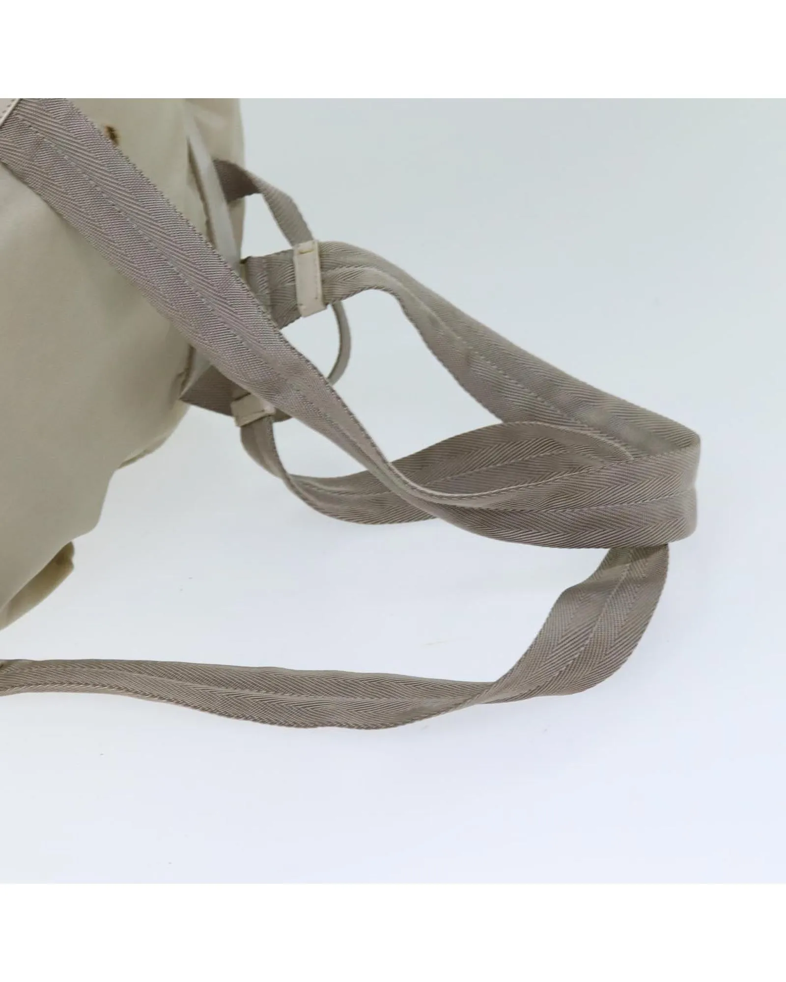 Cream Nylon Backpack with Shoulder Strap - Italian Made