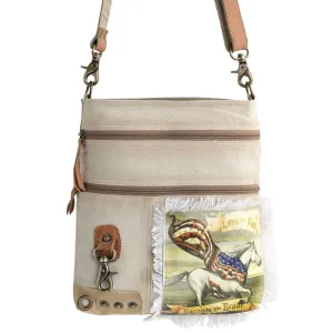 Double Zipper American Horse Crossbody