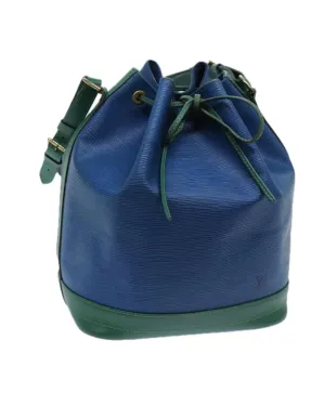 Epi Leather Noe Shoulder Bag in Green/Blue