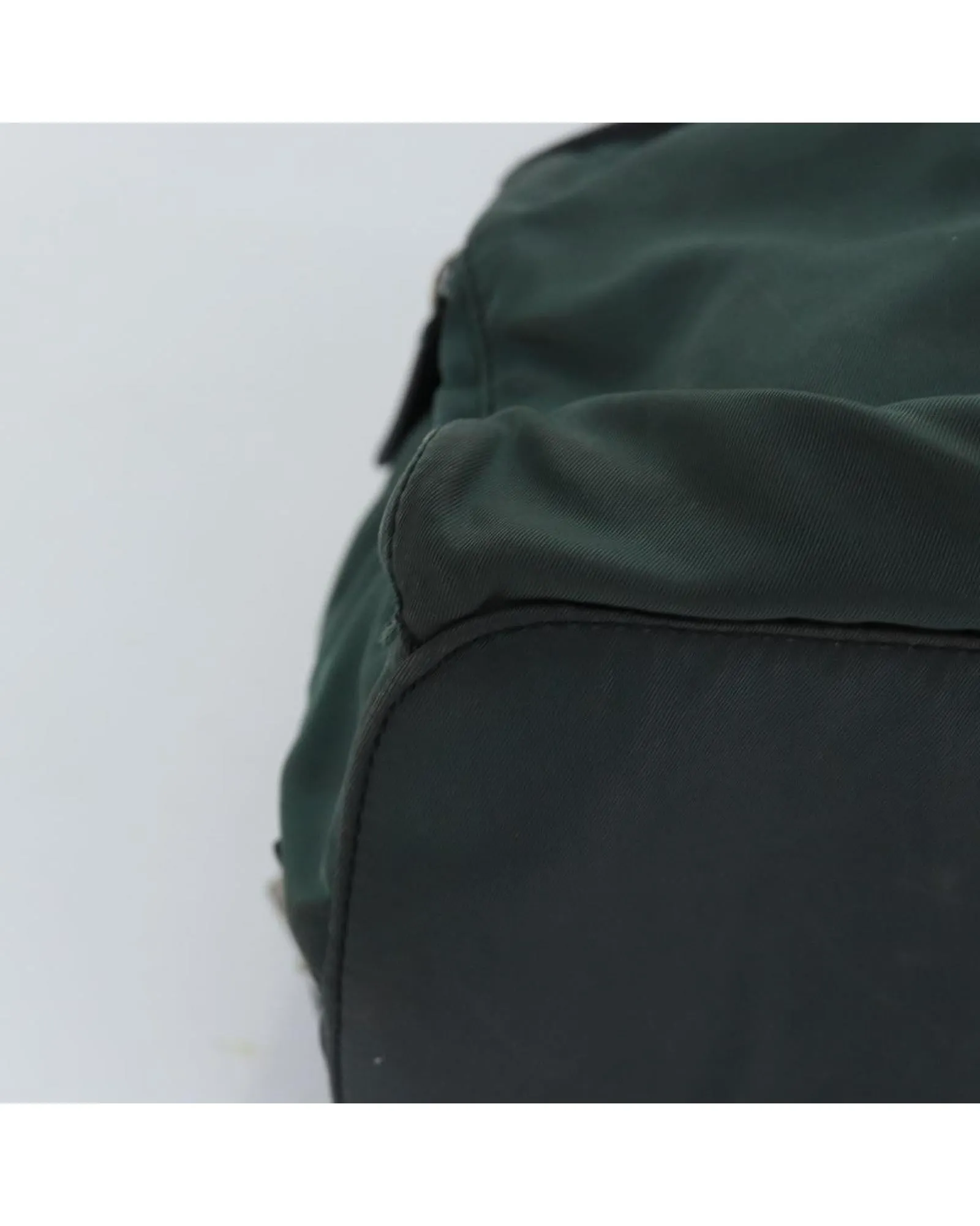 Green Nylon Backpack with Multiple Compartments