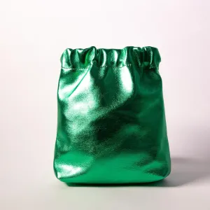 Harpers Emporium Gathered Bag in Metallic Green