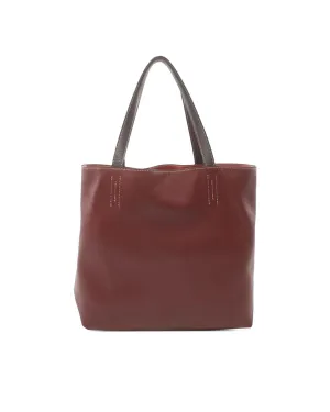 Herms Tote Bag in Red Leather