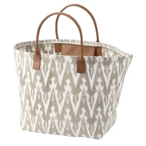 Ikat Woven Platinum Tote Bag