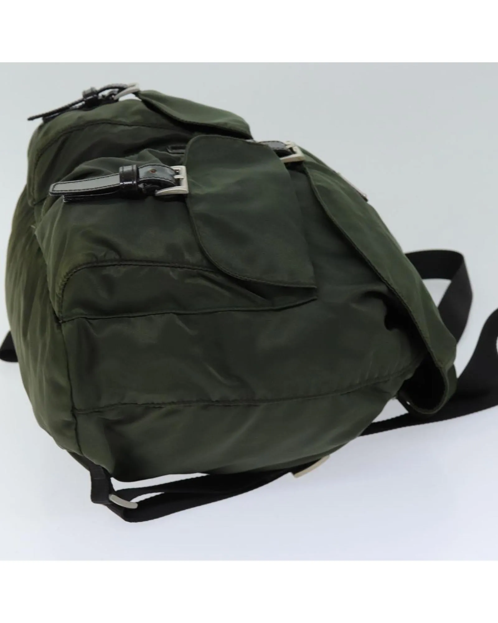 Khaki Nylon Backpack with Accessories - Italian Made