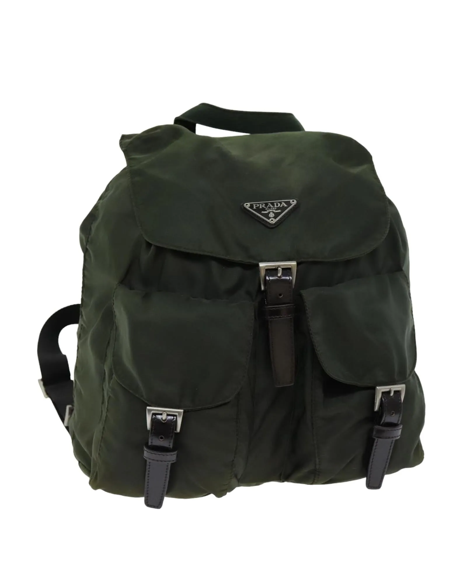 Khaki Nylon Backpack with Accessories - Italian Made