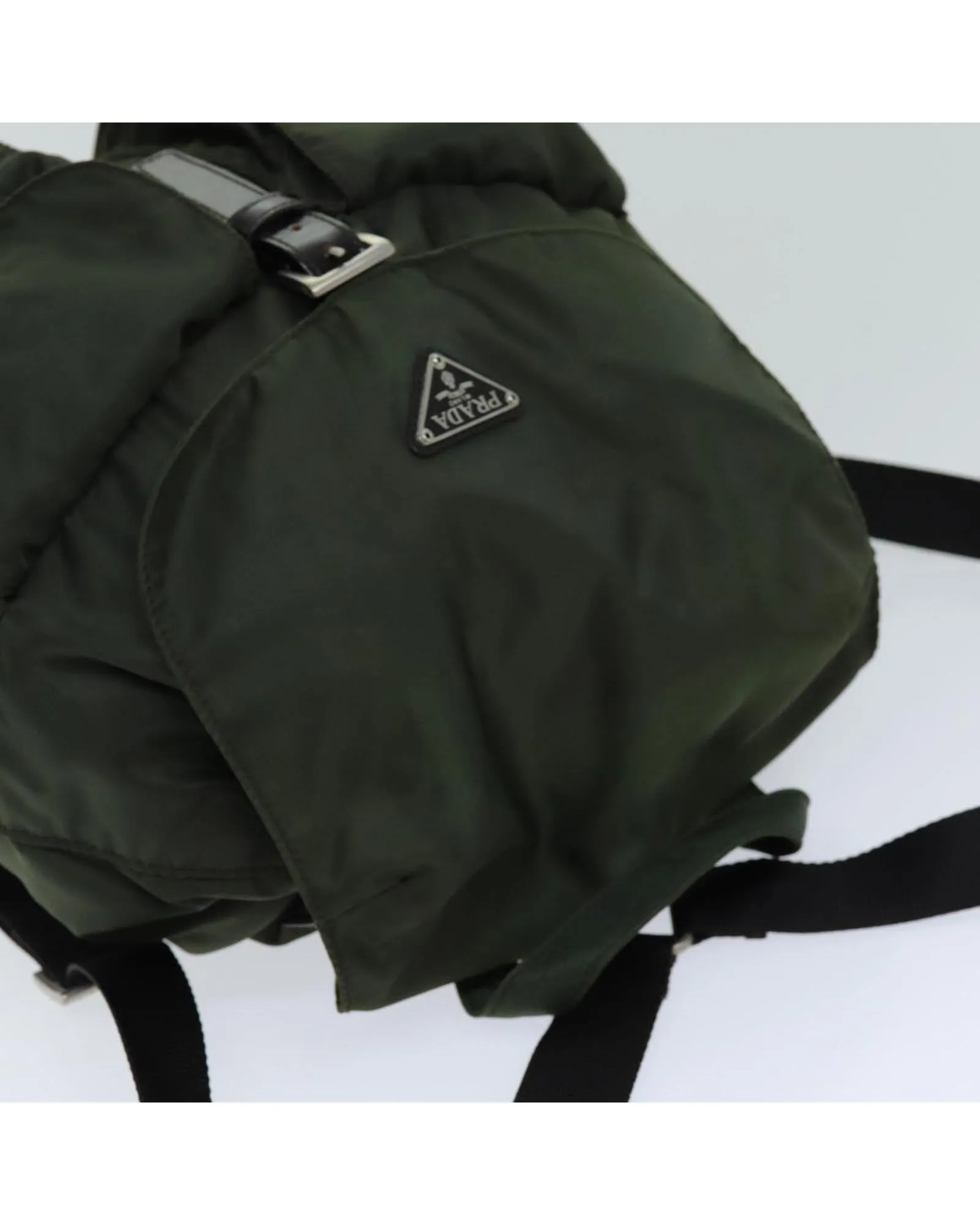 Khaki Nylon Backpack with Accessories - Italian Made