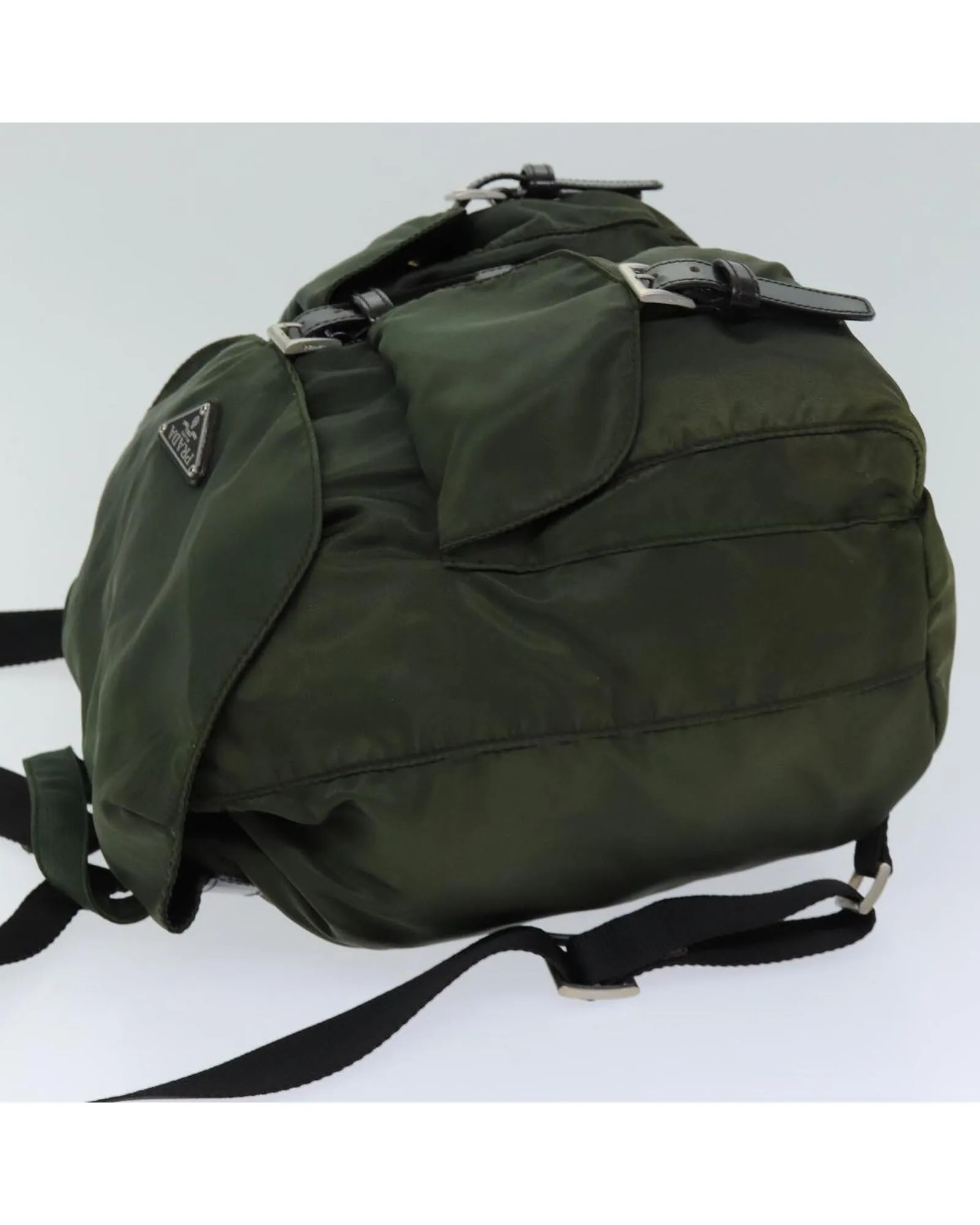 Khaki Nylon Backpack with Accessories - Italian Made