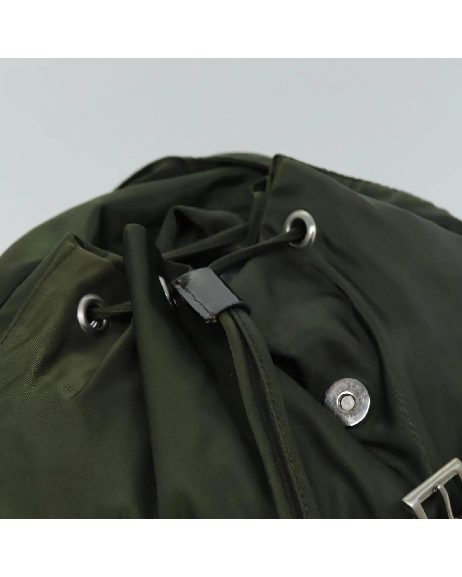 Khaki Nylon Backpack with Accessories - Italian Made