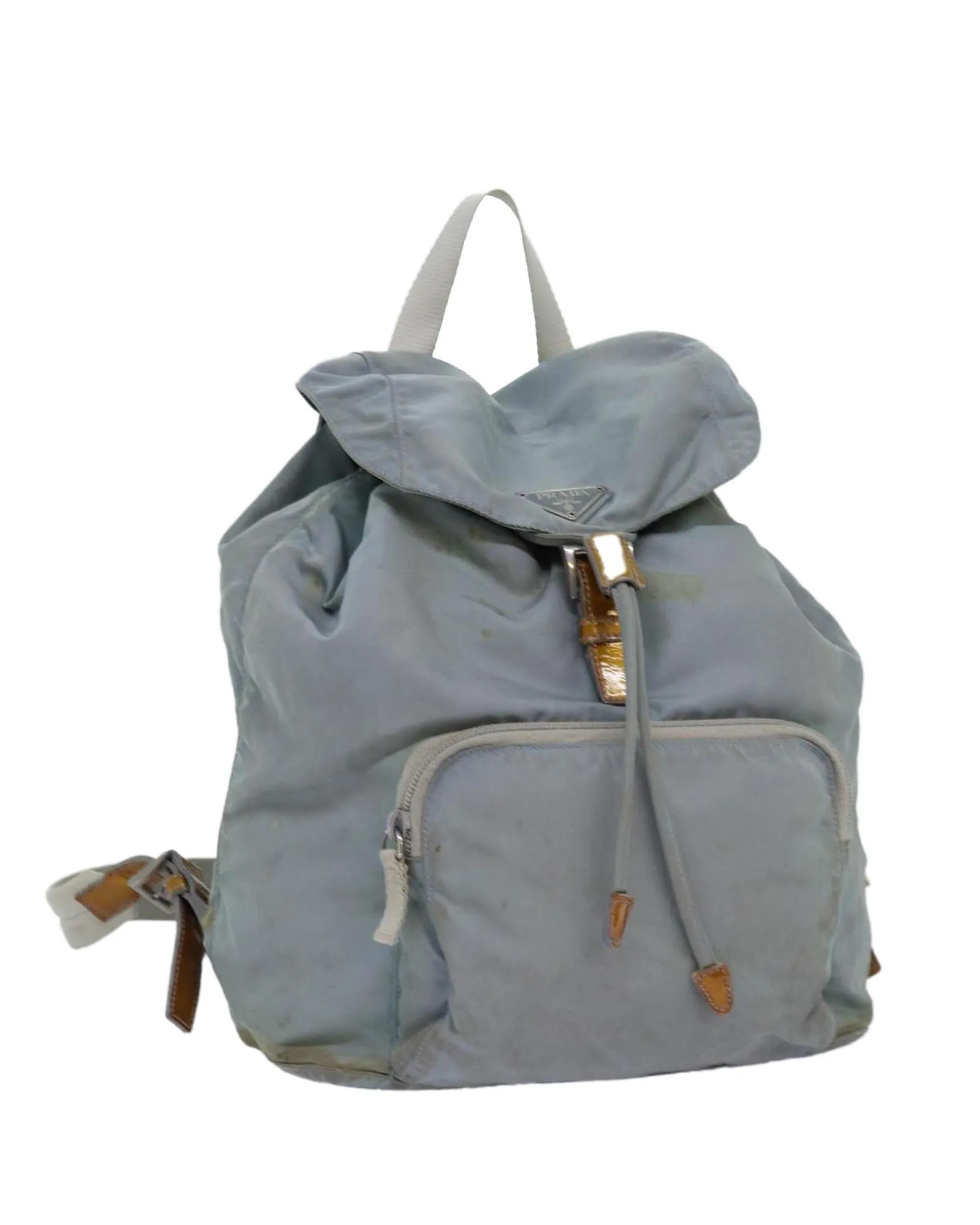 Lightweight Blue Nylon Backpack - Italian-made with Shoulder Strap and Multiple Pockets (Rank CD)