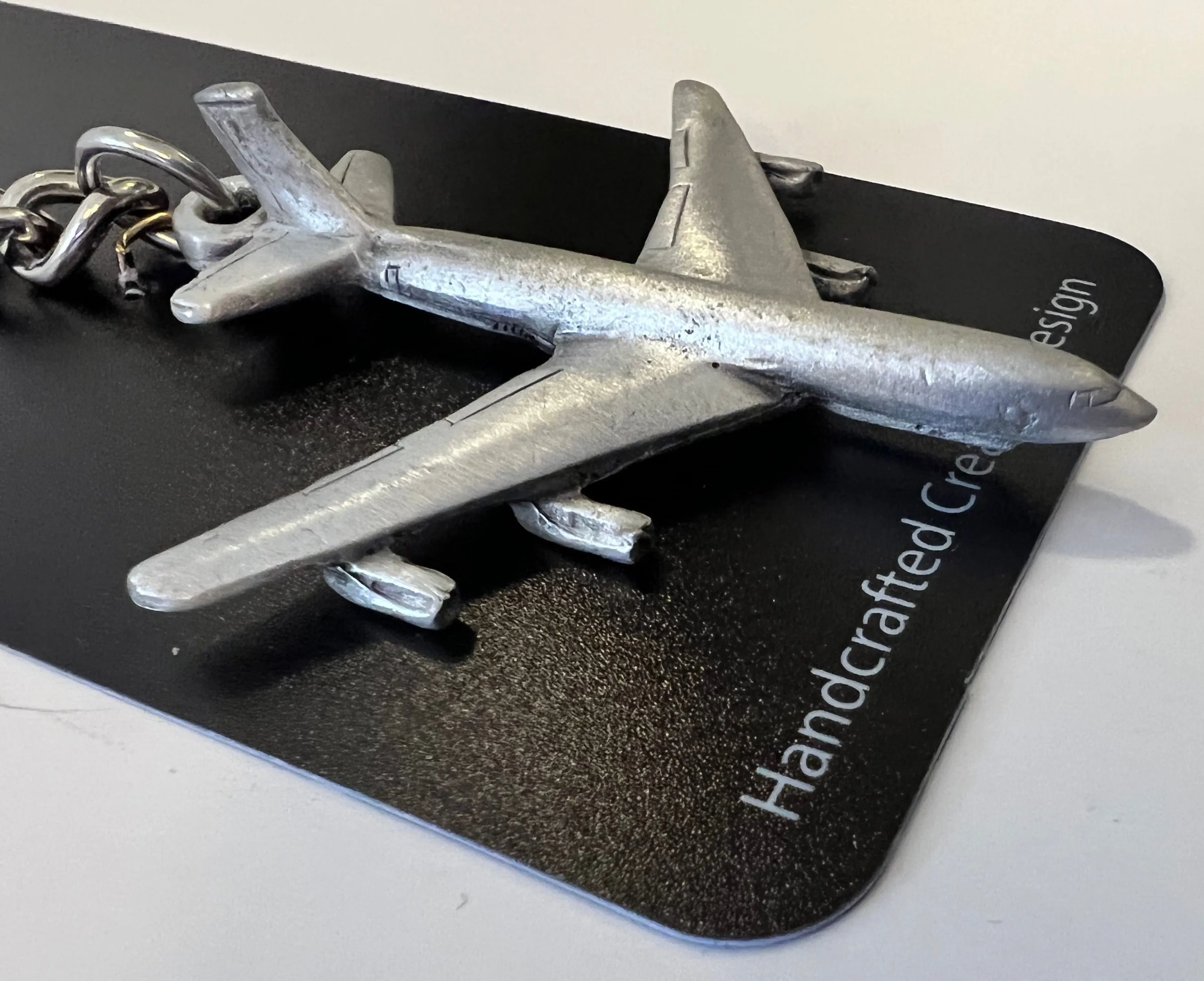 Northrop Grumman E-8 Joint STARS Pewter Airplane Keychain