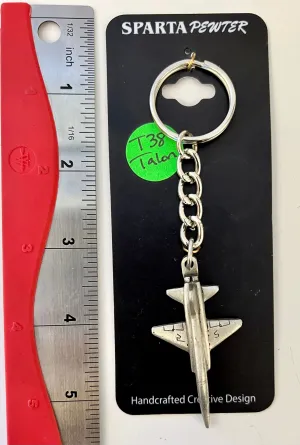 Northrop T-38 Talon Pewter Airplane Keychain