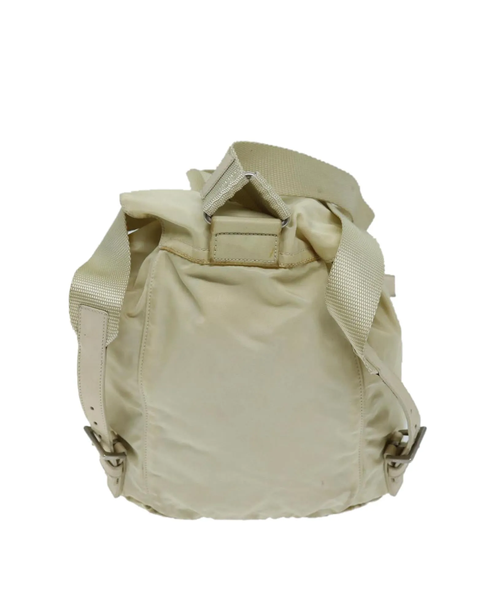 Nylon Cream Backpack by Italian Designer