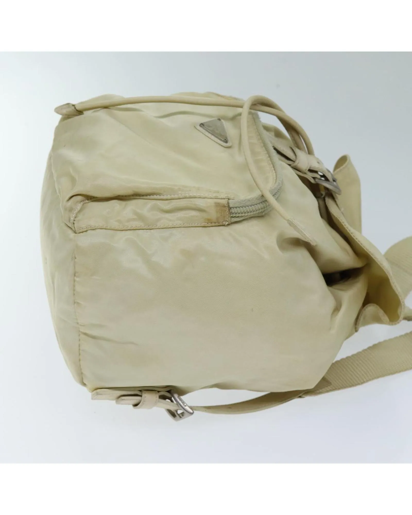 Nylon Cream Backpack by Italian Designer