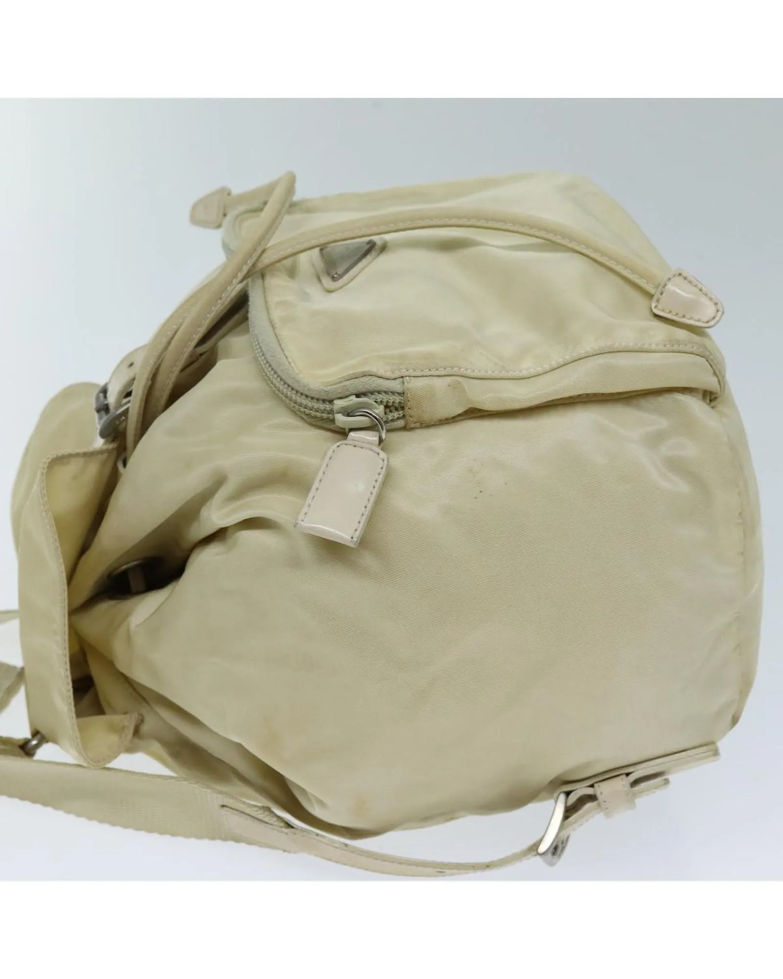 Nylon Cream Backpack by Italian Designer