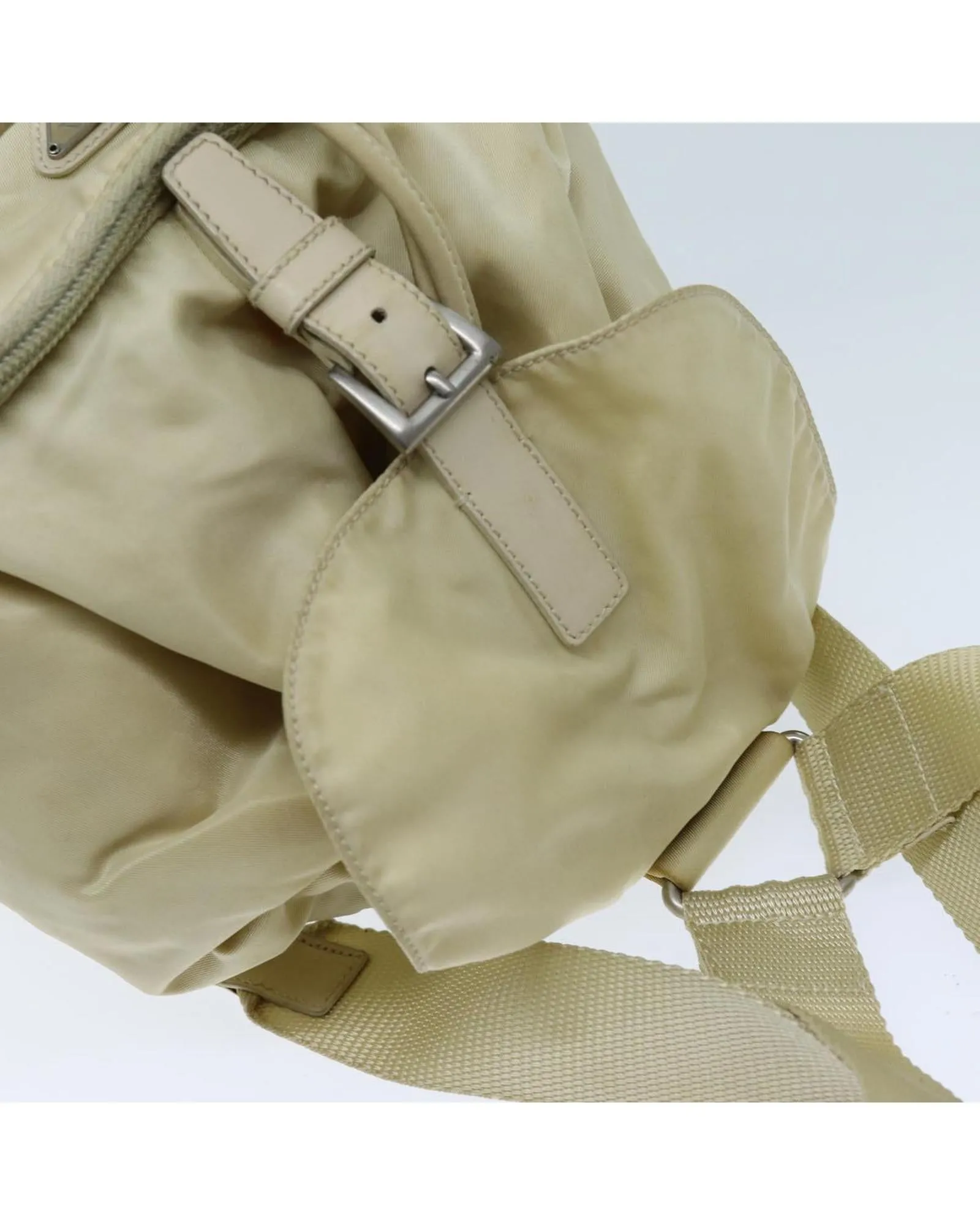 Nylon Cream Backpack by Italian Designer