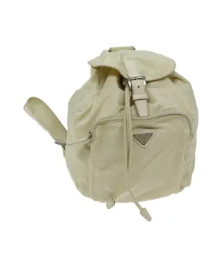 Nylon Cream Backpack by Italian Designer