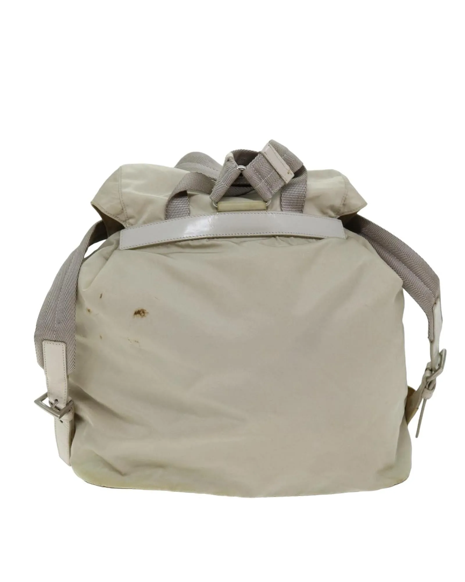 Nylon Cream Backpack with Shoulder Strap