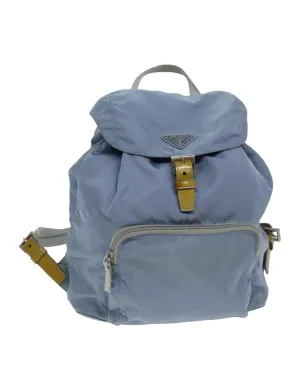 Nylon Light Blue Backpack with Shoulder Strap - Italian Made