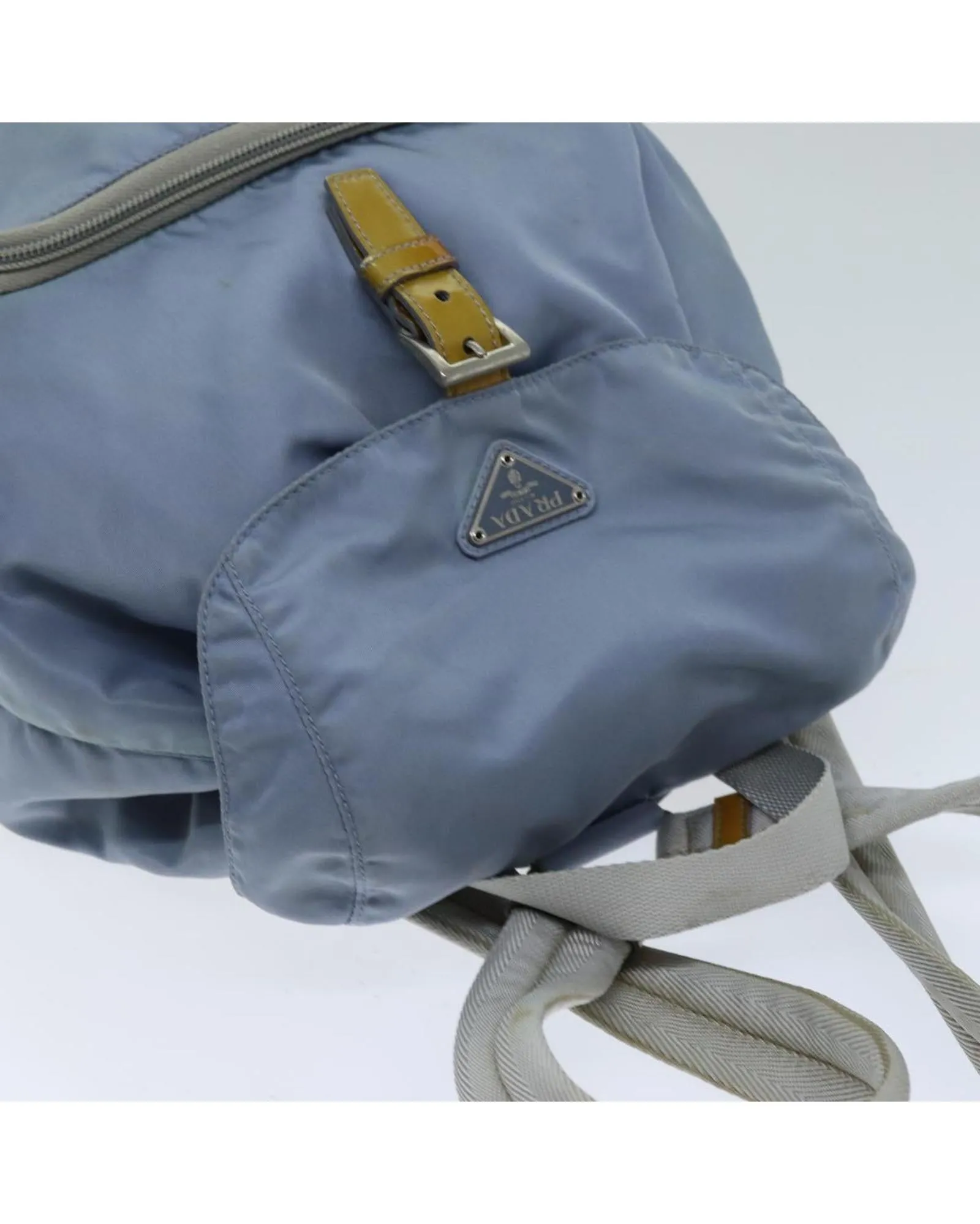 Nylon Light Blue Backpack with Shoulder Strap - Italian Made