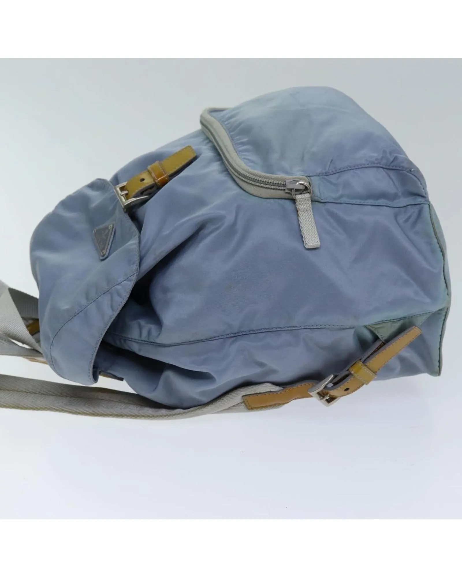 Nylon Light Blue Backpack with Shoulder Strap - Italian Made