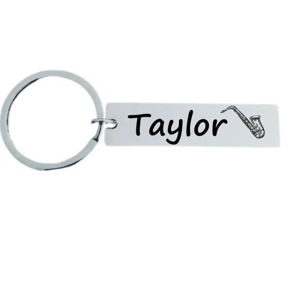 Personalized Saxophone Keychain