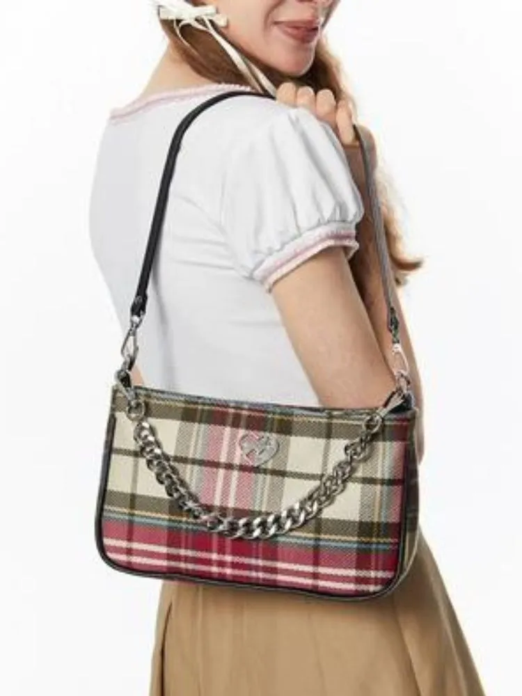 Plaid Chain Shoulder Bag【s0000001875】